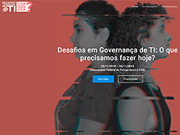 Tela de site de evento